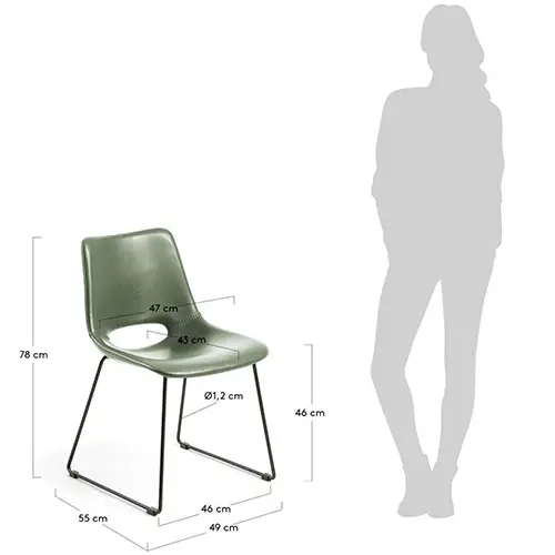 Silla verde vintage Gyzi