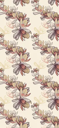 Papel pintado textil lienzo autoadhesivo Floralis