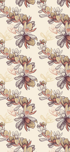 Papel pintado textil lienzo autoadhesivo Floralis