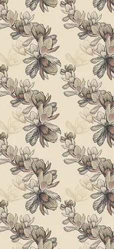 Papel pintado textil lienzo autoadhesivo Floralis