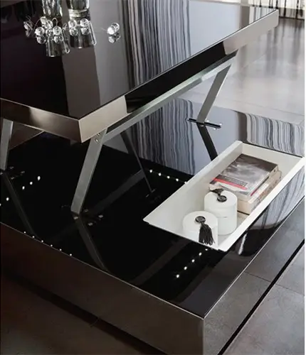 Mesa de centro elevable moderna Raff inox