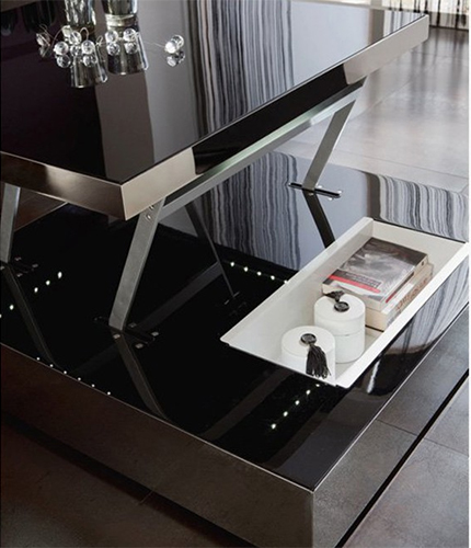 Mesa de centro elevable moderna Raff inox