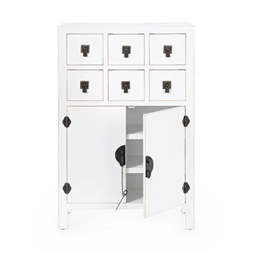 Aparador chino 2 puertas 6 cajones pechino blanco