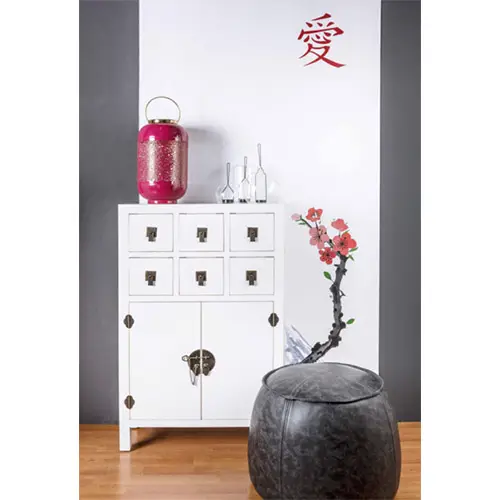 Aparador chino 2 puertas 6 cajones pechino blanco