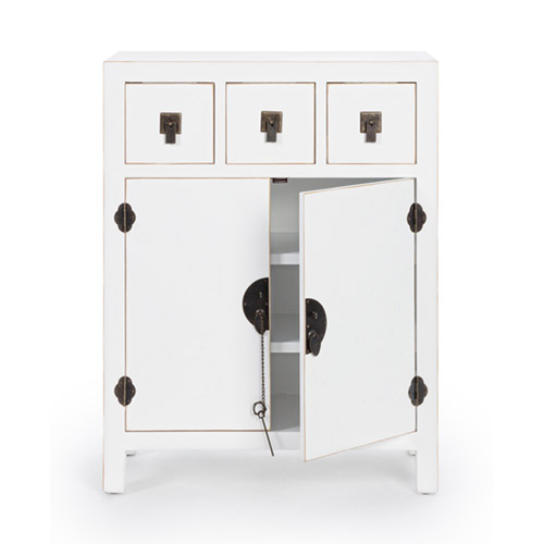 Aparador chino 2 puertas 3 cajones pechino blanco