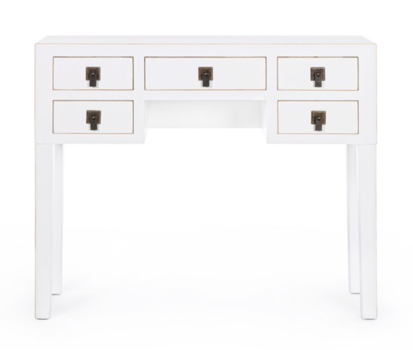 Consola 5 cajones pechino blanco