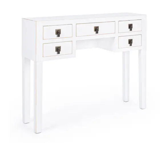Consola 5 cajones pechino blanco