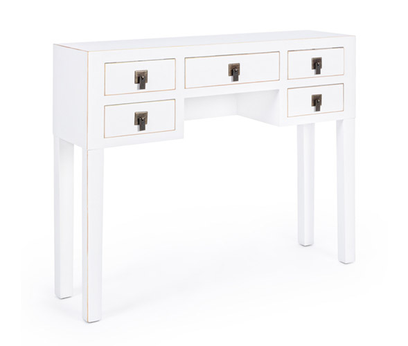 Consola 5 cajones pechino blanco