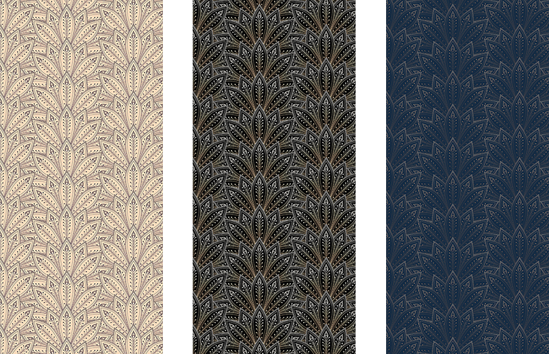 Papel pintado textil lienzo autoadhesivo Ornata