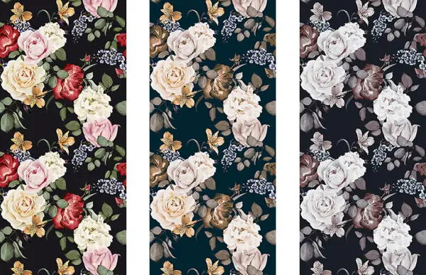 Papel pintado textil lienzo autoadhesivo Roses
