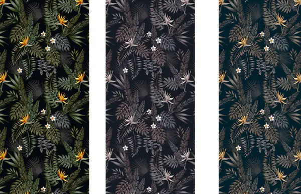 Papel pintado textil lienzo autoadhesivo Tropical Dark