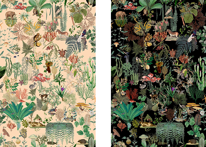 Papel pintado textil lienzo autoadhesivo Darwin