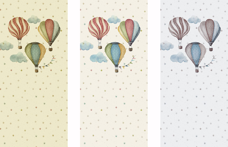 Papel pintado textil lienzo autoadhesivo Ballons