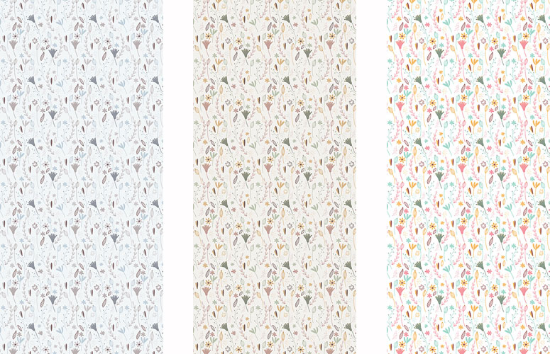 Papel pintado textil lienzo autoadhesivo FunnyFlow