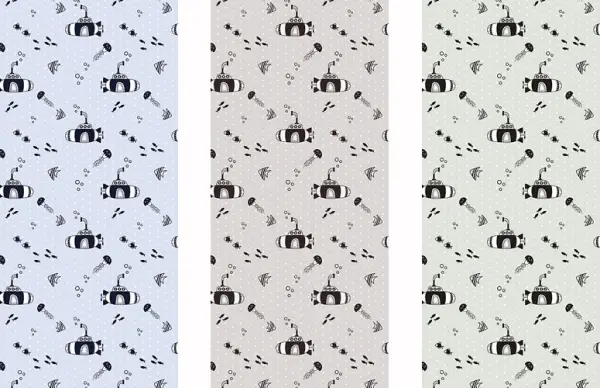 Papel pintado textil lienzo autoadhesivo Submarine