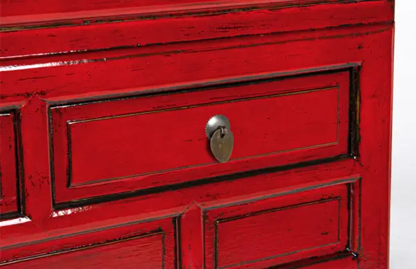 Consola china 3 cajones jinan rojo