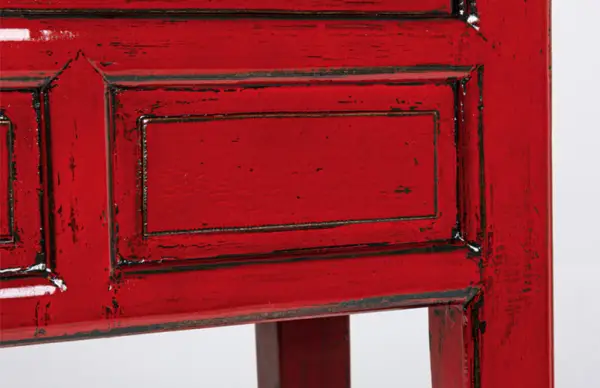 Consola china 3 cajones jinan rojo