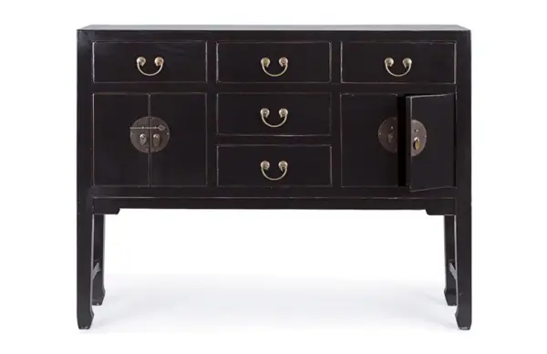 Consola china 4 puertas 5 cajones Jinan negro