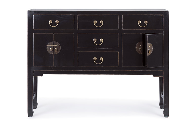Consola china 4 puertas 5 cajones Jinan negro