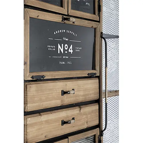 Mueble con ruedas 6 puertas 2 cajones Industrial Liverpool