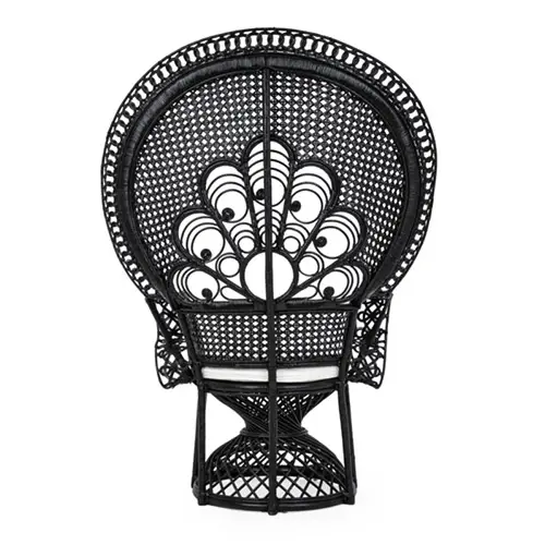 Sillón con cojín vintage Peacock negro
