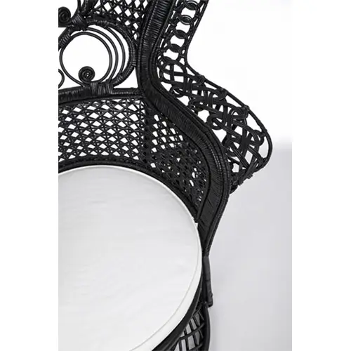 Sillón con cojín vintage Peacock negro