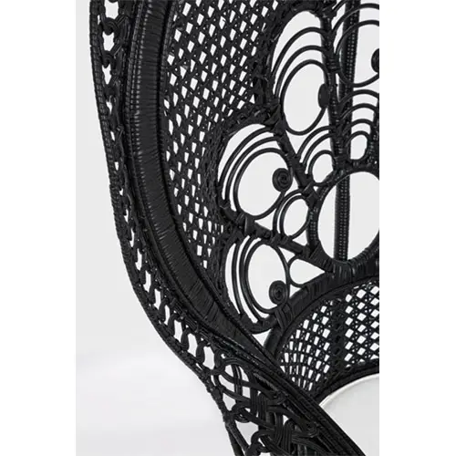 Sillón con cojín vintage Peacock negro