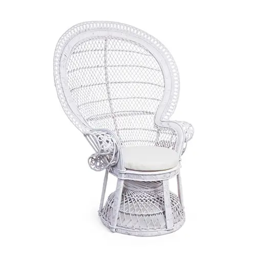 Sillón con cojín vintage Pavone blanco