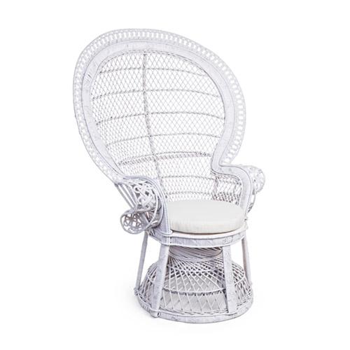 Sillón con cojín vintage Pavone blanco