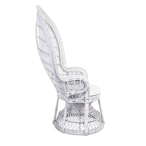 Sillón con cojín vintage Pavone blanco