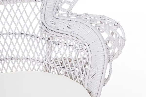 Sillón con cojín vintage Pavone blanco