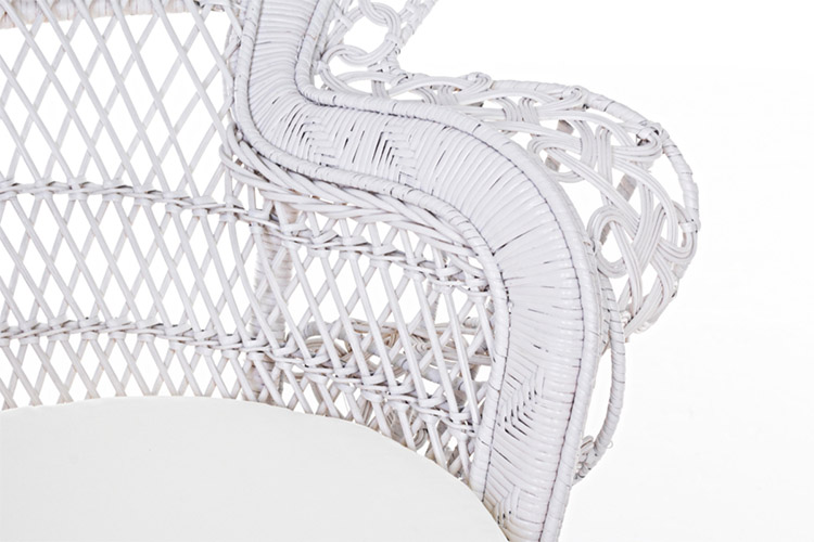 Sillón con cojín vintage Pavone blanco
