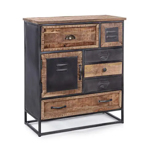 Mueble auxiliar industrial 1 puerta 6 cajones Rupert