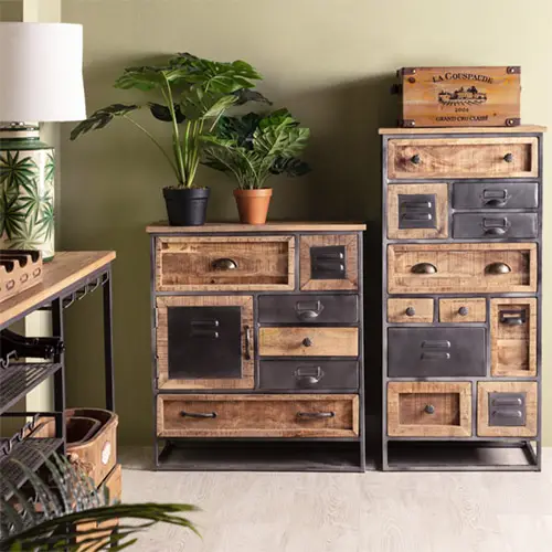Mueble auxiliar industrial 1 puerta 6 cajones Rupert