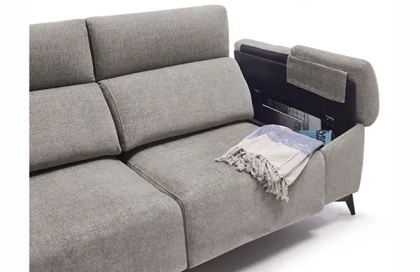Sofá tapizado con chaise longue relax Noopi