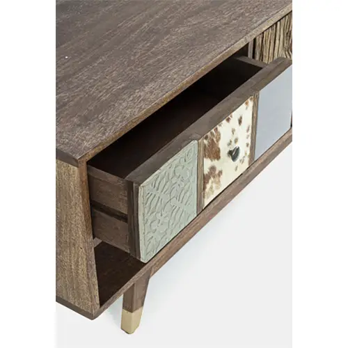 Mueble TV vintage 2 puertas 3 cajones Dhaval
