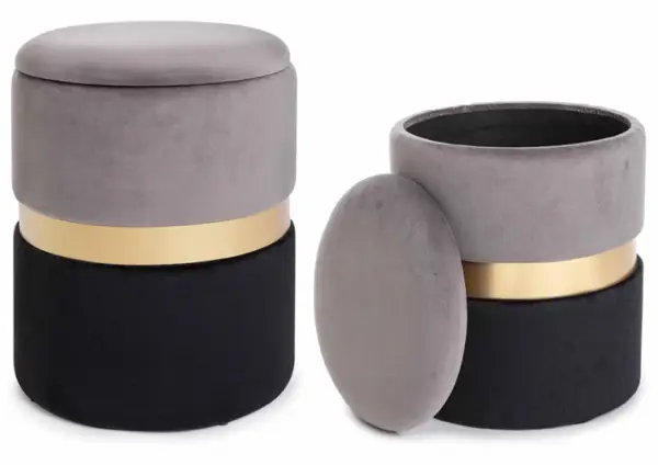 Set de 2 puff´s de diseño Cont Polina