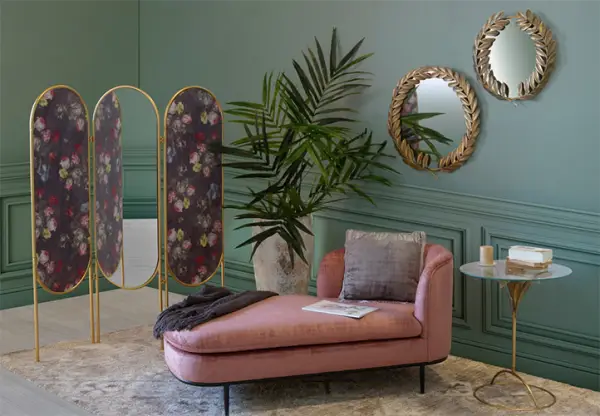 Biombo vintage Oval Dorado