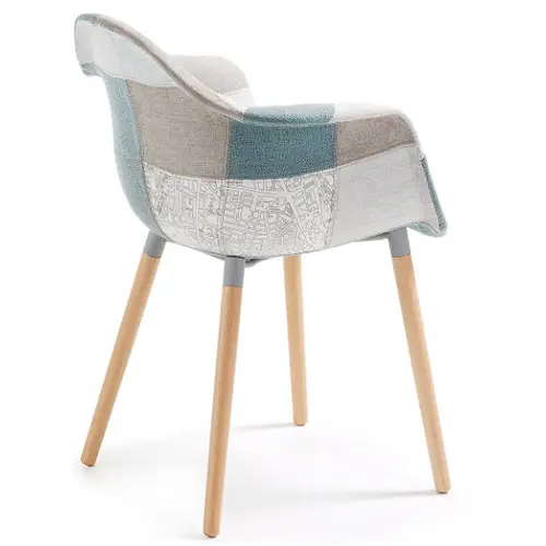 Sillón patchwork azul nórdico Nanke
