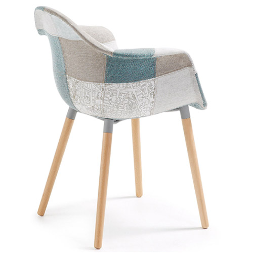 Sillón patchwork azul nórdico Nanke
