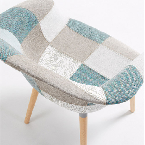 Sillón patchwork azul nórdico Nanke