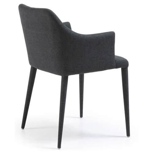 Sillón tapizado gris oscuro moderno Nadai