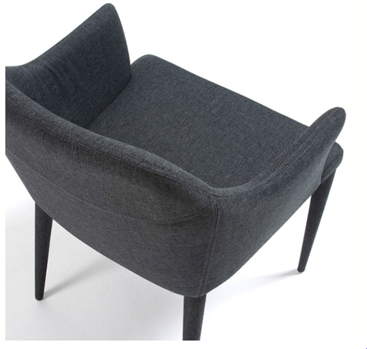 Sillón tapizado gris oscuro moderno Nadai