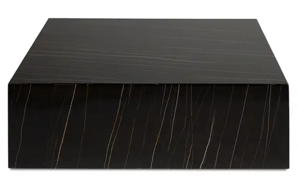 Mesa de centro cuadrada de diseño con ruedas Cube negra