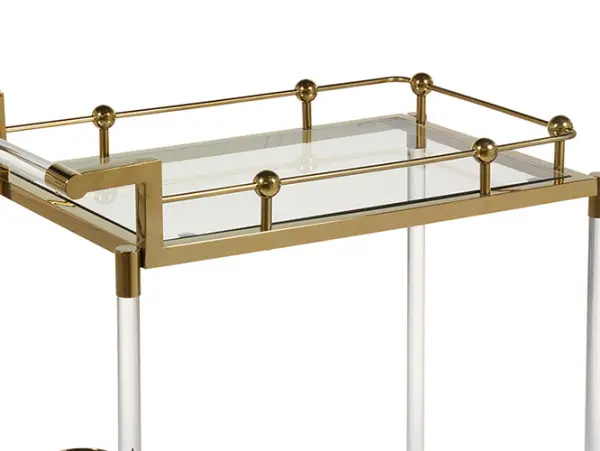 Mueble bar con ruedas industrial oro