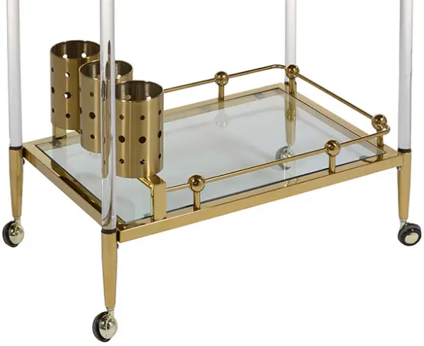 Mueble bar con ruedas industrial oro
