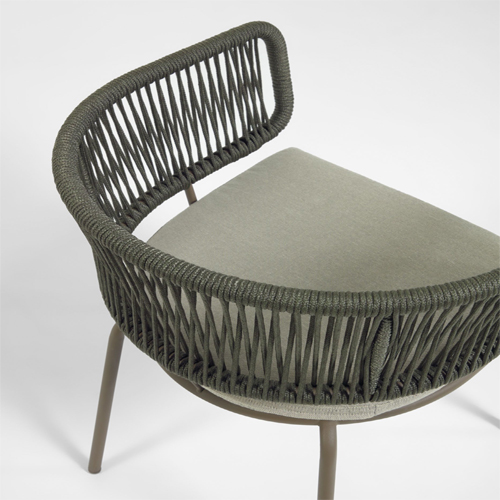 Silla de jardín verde Nadin con cuerda