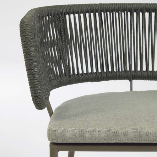 Silla de jardín verde Nadin con cuerda