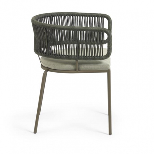 Silla de jardín verde Nadin con cuerda