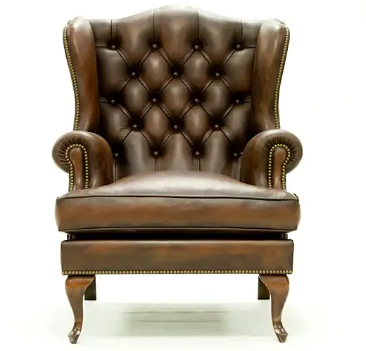 Sillón de Piel  Orejero Dover con Capitoné
